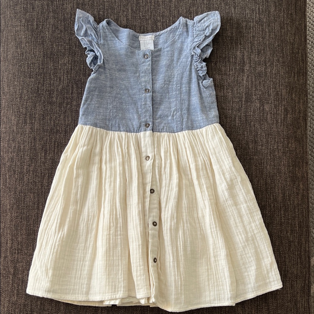 Charming Blue and Cream Kids Dress